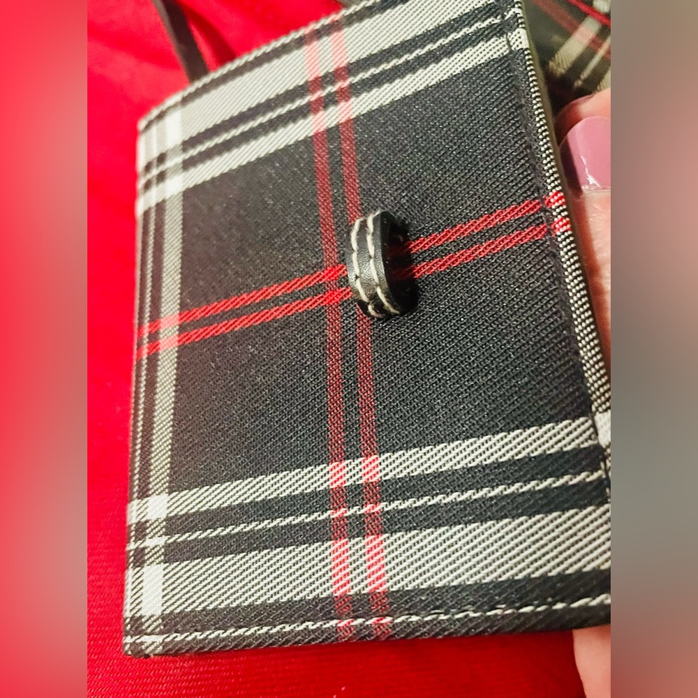 Liz Claiborne Black, Red and White Plaid Purse - Picture 13 of 16